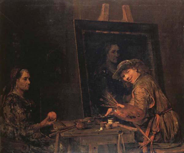  Self-Portrait Painting an Old Woman